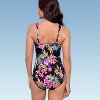 Women's UPF 50 V-Neck Ruched One Piece Swimsuit - Shape + Style by Aqua Green® - image 2 of 4