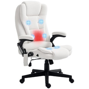 Aghana Digitals Beige Microfiber Office Chair with 6-Point Vibration Massage, Heat, 125° Recline, - 1 of 4
