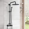SEVOBAL Shower Faucets, Complete Dual Shower System with Rainfall Shower Head and Adjustable Handheld Unit for Bathroom, Black, 11"*28.7"*14.5" - 3 of 4