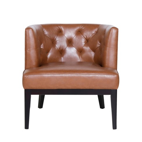 Cognac leather arm online chair