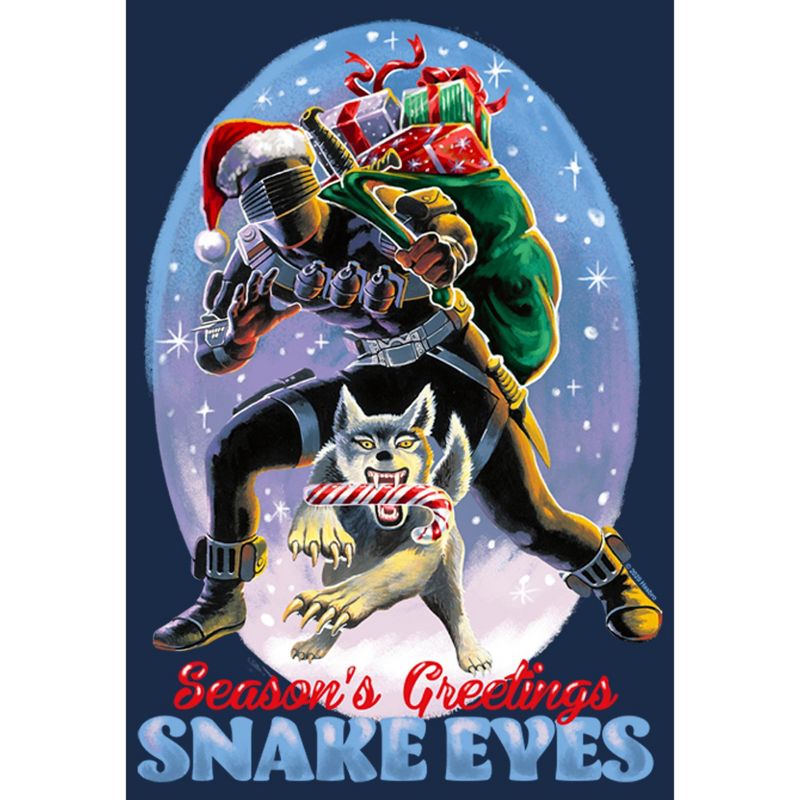 Men's GI Joe Christmas Snake Eyes Season's Greetings T-Shirt, 2 of 5