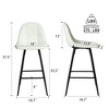 Resenkos Counter Bar Stools, Counter Stool,Counter Stools,Set of 2 Bar Stools with Back and Footrest, 25.5" Armless Barstool Chairs,White - 3 of 4