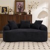65" Curved Chenille Loveseat Sofa, Space-Saving Small Couch with 3 Pillows, No Assembly for Apartment Bedroom-3irtyhousy - 2 of 4
