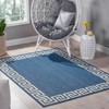 FONTOI Woven Area Rugs, Geometric Rugs with Border Design, Floor Mat Carpet for Backyard Deck Porch, Indoor and Outdoor, Navy Blue, 84"*0.16"*63" - 2 of 4