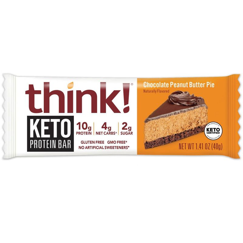 think! Keto Protein Chocolate Peanut Butter Bars, 1 of 12