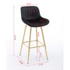 Skran 30 inch Set of 2 Bar Stools,with Chrome Footrest Velvet Fabric Counter Stool Golden Leg Simple High Bar Stool - 3 of 4