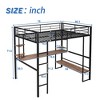 Full Size Loft Bed with Long Desk and Shelves for Bedroom - 4 of 4
