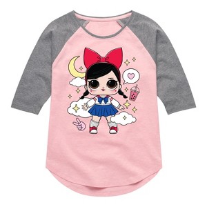 Girls' - LOL Surprise! - Fanime Kawaii Shirt Tail Raglan Graphic T-shirt - 1 of 4