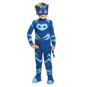 Disguise Toddler Boys' PJ Masks Deluxe Light-Up Catboy Jumpsuit Costume - Size 3T-4T - Blue - 1 of 3