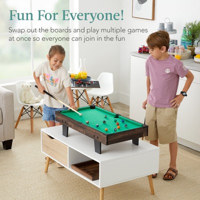 Dark Wood 11-in-1 Kids Combo Game Table Set