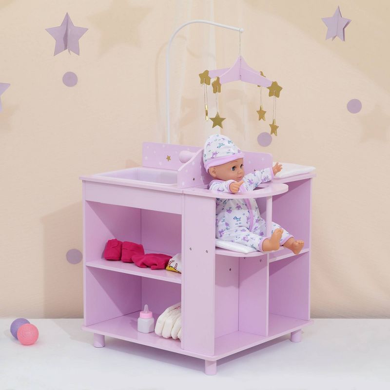 Olivia&#39;s Little World Twinkle Stars Princess Doll Changing Station Lilac/White, 4 of 9