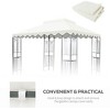 Gulches 10x10 Ft Double Tiered Outdoor Patio Gazebo Replacement Canopy with Wavy Border - Tent Roof Cover Only (Frame Not Included) - Beige - 3 of 4