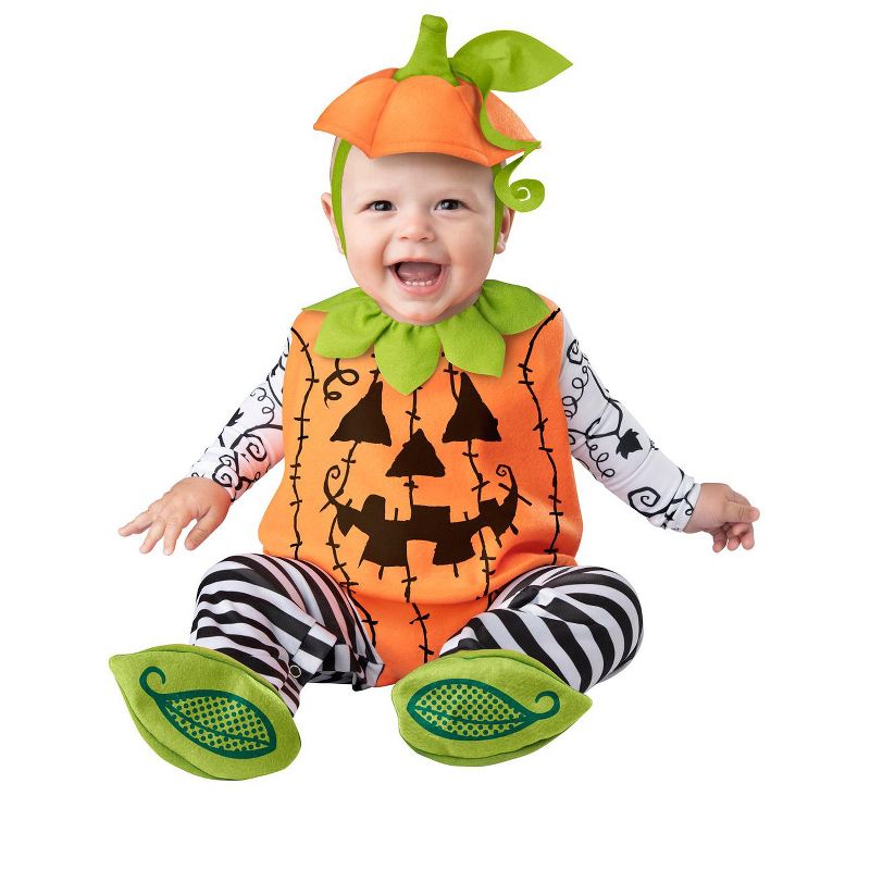 InCharacter Baby Jack-O-Lantern Infant Costume, X-Small (0-6), 1 of 2