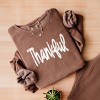 Simply Sage Market Thankful Cursive Distressed Lightweight Garment Dyed Sweatshirt - 3 of 4