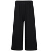 Women's Elastic Waist Solid Pocket Casual Knitted Wide Leg Pants - 4 of 4