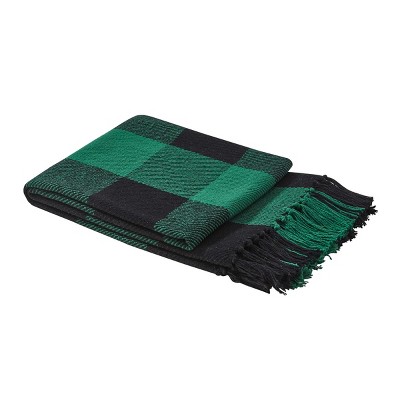 Park Designs Wicklow Check Throw   - Forest