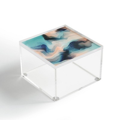 Marta Barragan Camarasa Abstract tidal waves 4" x 4" Acrylic Box - Deny Designs