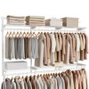 Adjustable Closet Organizer System - 4-8 ft Metal Shelving Unit with 6 Rods & 6 Shelves, 414 lb Capacity, Cloud White - 2 of 4