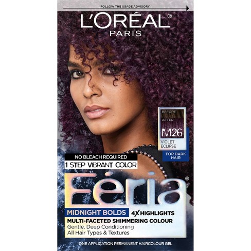L'oreal Paris Feria Midnight Bold Multi-faceted Permanent Hair Color -  Purple : Target