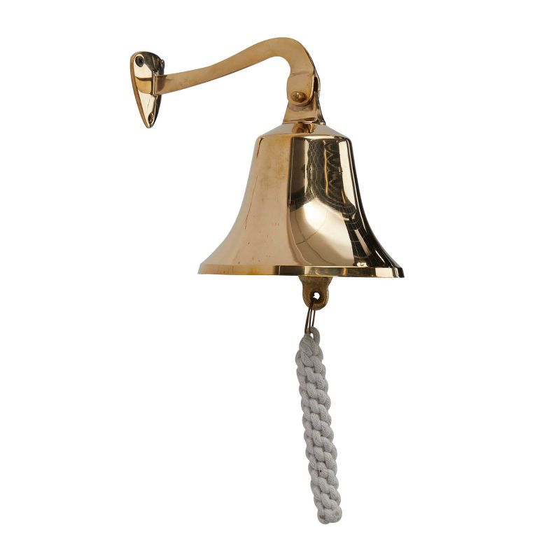 Brass Decorative Bell with Rope Detail - Olivia & May, 3 of 7