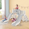 VYNXARIA 7-in-1 Gray Spaceship Play Set for Kids: Double Slide, Arch Tunnel, Ring Toss, Basketball Hoop, Climbing Area - 2 of 4