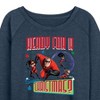 Women's - Disney - Ready For A Super Christmas Lightweight French Terry Wide Neck Long Sleeve Graphic Shirt - 2 of 4