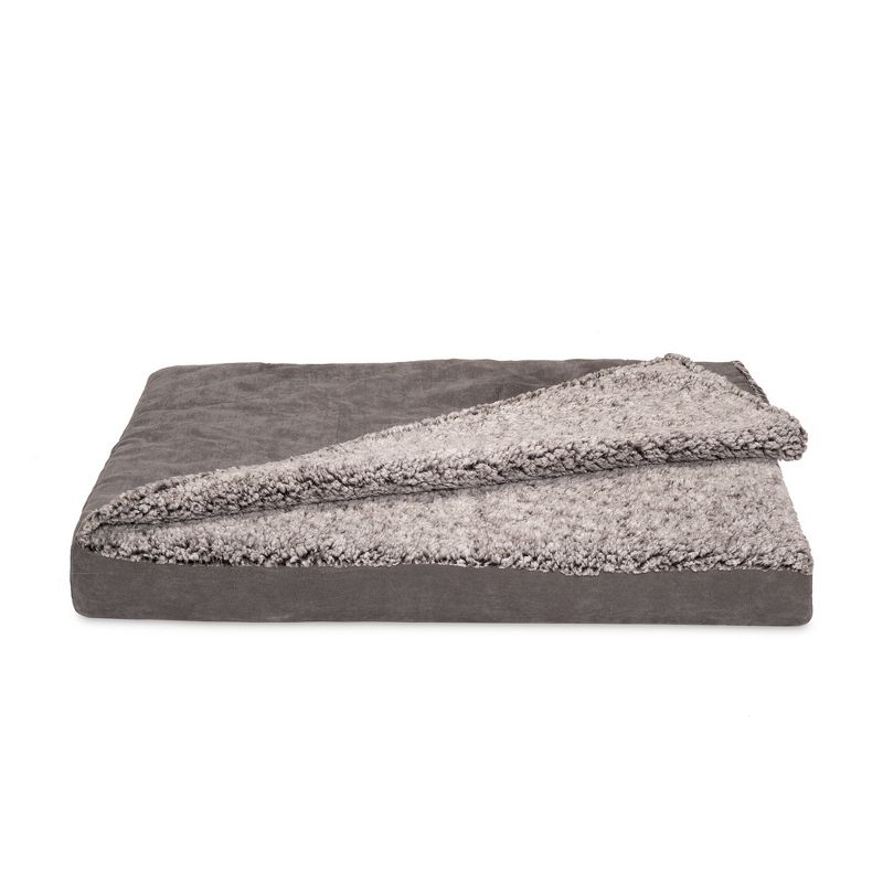 FurHaven Berber & Suede Blanket Top Cooling Gel Top Dog Bed, 2 of 4