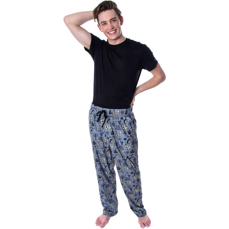 Lord of the Rings Men's Allover Pattern Adult Sleepwear Pajama Pants LOTR Grey, 2 of 6