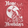 Mens Home For The Howlidays T Shirt Funny Xmas Howling Wolf Tee For Guys - Crazy Dog Men's T Shirt - 2 of 4