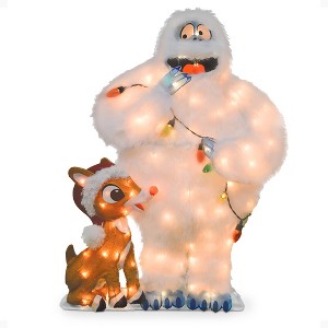ProductWorks 32" Rudolph & Bumble Pre-Lit Christmas Yard Ornament Holiday Decor - 1 of 4