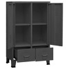 vidaXL Wardrobe Black Sheet Metal Medium Adjustable Shelves - 3 of 4