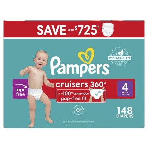 Pampers Cruisers 360 Pull-On Diapers, Size 4 (22-37 lbs), 148 Count, Babyproof up to 100% leakproof diaper - 1 of 1
