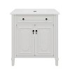 Grungis Vintage Bathroom Vanity with Sink and Rubber Wood Legs,Rustic Bathroom Cabinet with Soft Close Doors and Adjustable Shelf - 4 of 4