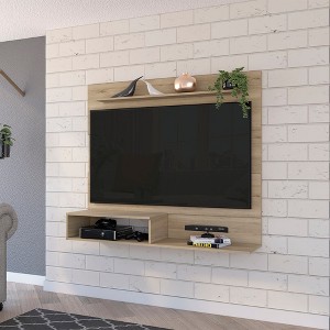 55" Manufactured Wood Rectangular Floating Entertainment Center with 3 Shelves for Living Room and Bedroom - 1 of 4