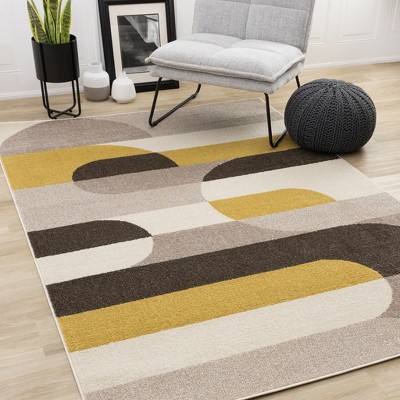 Rug Branch Contemporary Geometric, Tonal/Solid Cream Indoor Area Rug