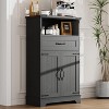 DobleePy Farmhouse Storage Cabinet with Doors and Drawer, Freestanding Floor Cabinet Organizer for Kitchen, Bathroom, Bedroom, or Living Room - 3 of 4