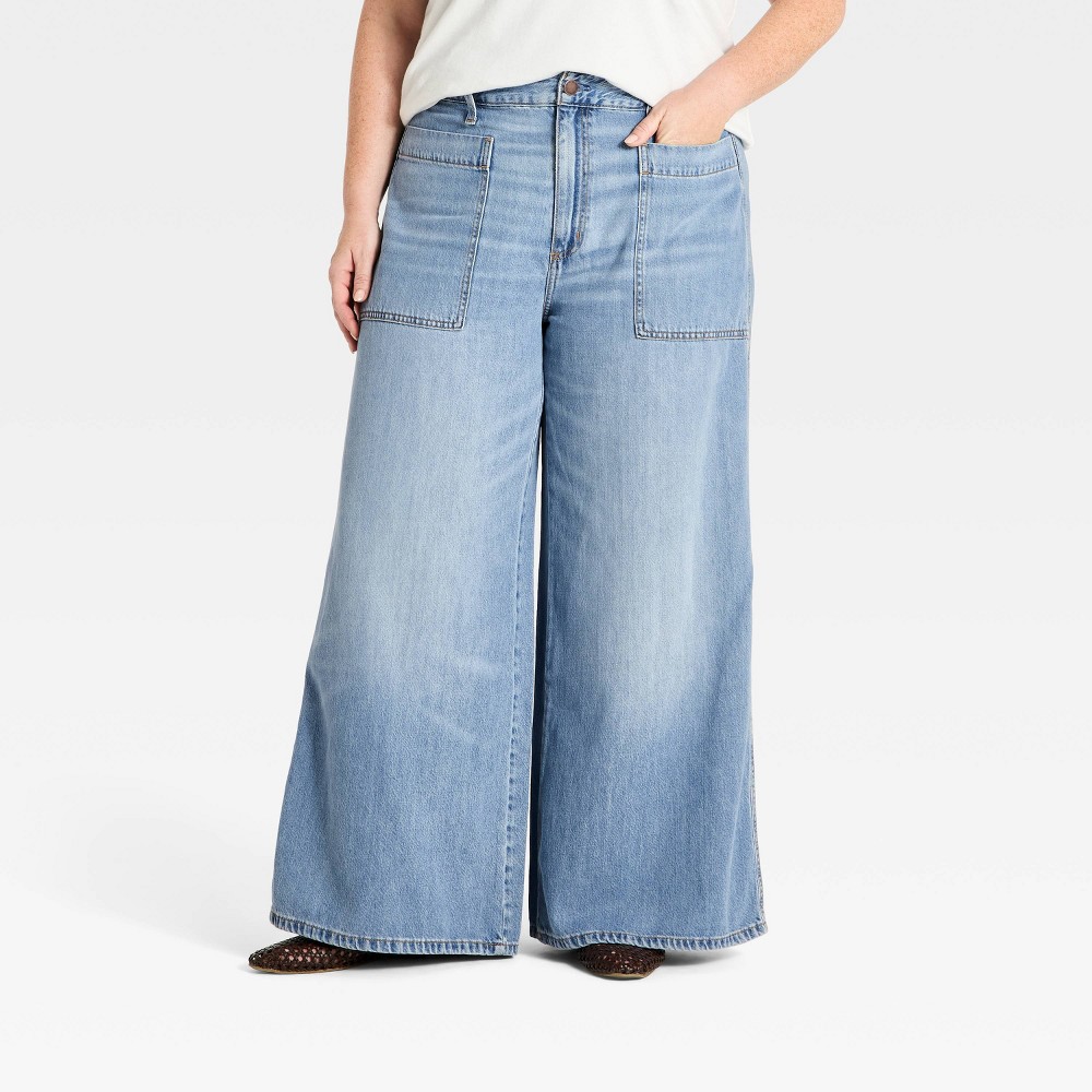 Women's Palazzo Wide Leg Jeans - Universal Thread™ Light Wash 22