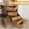 Corner Vanity Desk with Mirror and Lights, 3 Color Lighting Makeup Vanity with Power Outlet, 5 Rotating Drawers, Stool & Open Shelves - 3 of 4