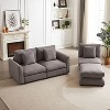 NicBex Couches for Living Room Modular Sectional Sofa Set Comfort Upholstered L-Shaped Sleeper Sofa Couch with Ottoman, 3 Cushions Pillows, Grey - 4 of 4
