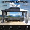 12x16 FT Outdoor Patio Gazebo Canopy,Double Roof Canopy with Netting and Curtains,Canopy with Aluminum Frame Polycarbonate Roof-Coolbibila - 2 of 4