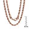 Steeltime Men's stainless steel rope chain necklace. Color Options: Silver, Gold, Black, Rose Gold. Size: 24", 30" - 3 of 4