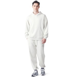Future Planet Mens Globe Premium Soft French Terry Cotton Sweatpants Loose Fit Ash Gray - 1 of 4