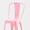 IHOMEADORE 18Inch High Gloss Pink Industrial Metal Dining Chairs set of 2 - 3 of 4