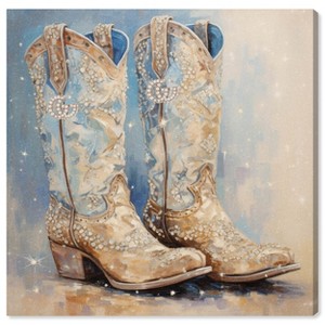 Art Remedy Glam Cowgirl Boots Chic Farmhouse Wall Art Unframed - 1 of 4