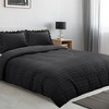 PiccoCasa Microfiber Soft Zippered Seersucker Lightweight Duvet Cover Set with Corner Ties 3 Pcs - 2 of 4