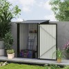 MOEPISY 3.3FT x 3.4FT Outdoor Storage Shed, Galvanized Metal Utility Garden Tool House, Lockable Door, Dark Gray - 2 of 4