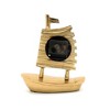 TopComfy Decorative Object Boat Shaped Desk Clock with Gold Polished Finish for Home Decor, Gold, 8"*3"*9.5" - 3 of 4