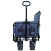FURNIinspire Outdoor Serving Carts 3-in-1 Convertible Heavy-Duty Folding Wagon Cart with Bench Seat Storage 500lbs, Blue, 37"*24.02"*40.94" - 2 of 4