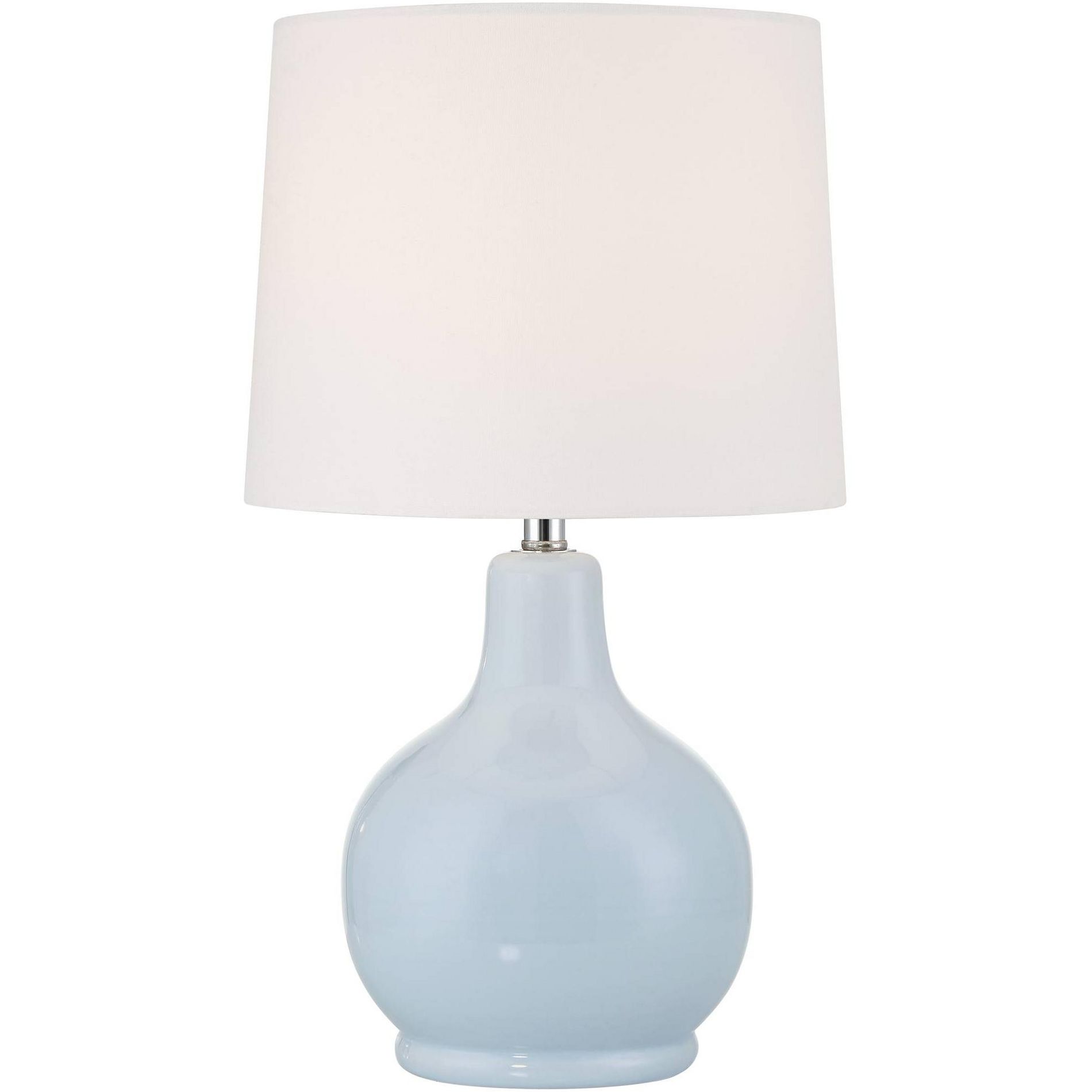 360 Lighting Sweet Dream 15 1/2" High Small Modern Coastal Accent Table Lamp Powder Blue Finish Ceramic Single White Shade Living Room Bedroom Bedside
