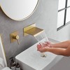 BWE Widespread Waterfall Single Handle Wall Mounted Bathroom Faucet in Brushed Gold - 4 of 4